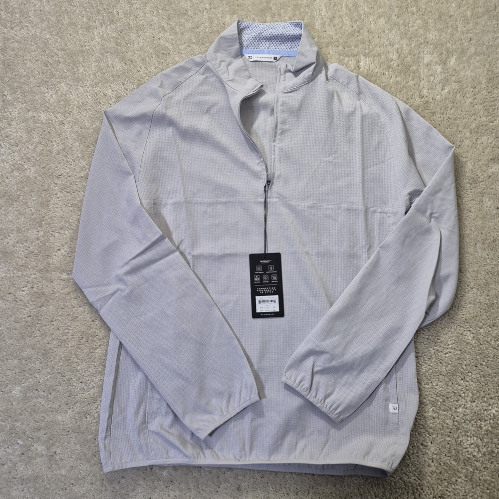 7 Diamonds Oxygenate 1/4 Zip Top Mens Small Gray Performance Stretch Golf New - Picture 2 of 10